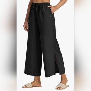 UPF 50+ Wide Leg Pants Pockets Elastic Waist Sun Protection Black Size S Willit